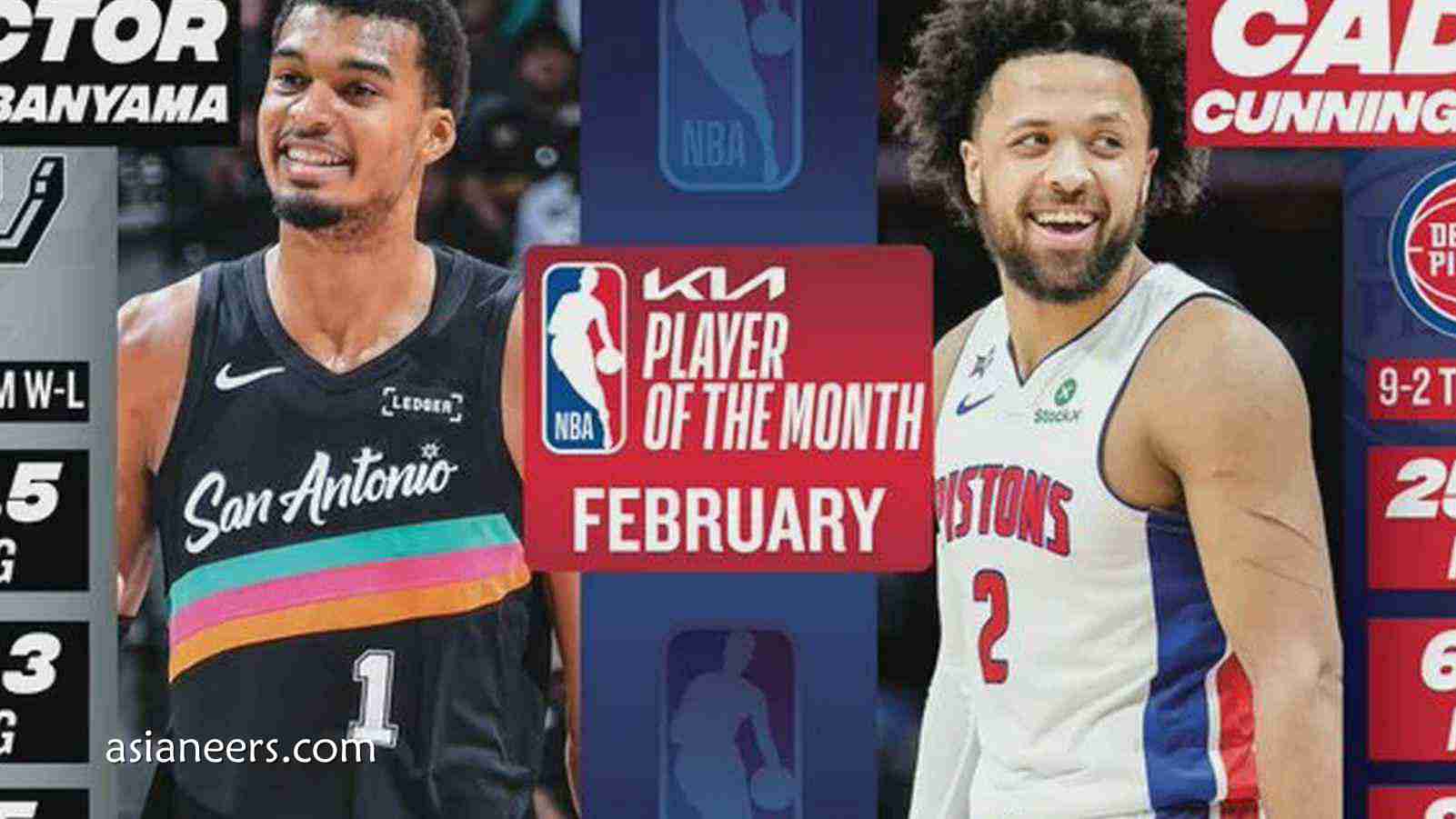 爱体育热点聚焦：NBA官宣2月大奖｜文班月最佳+月最佳防守 马刺包揽西部四大奖项